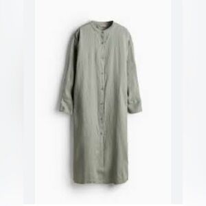 H&M Sage Green Button-Up Dress